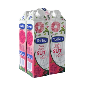 Torku Light Doğal Süt UHT 1 Lt 4lü 1 Koli(3 Adet)